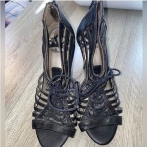 Fergalicious by Fergie Black Strappy Women's Shoes sandals heels